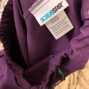 Purple wide leg srubstar scrub pants